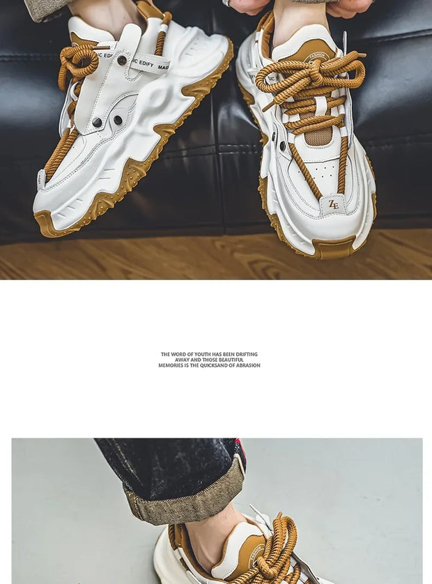 Men's Sneakers Light Luxury Fashion All-match Casual Platform Shoes Outdoor Non-slip Wear-resistant Designer Men Shoe 2025