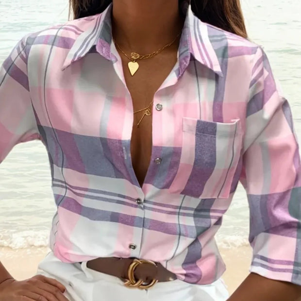 Vintage Print Women Blouse Shirt Fashion Long Sleeve Turn-down Collar Button Shirts Top Casual Ropa De Mujer Ofertas Camisas