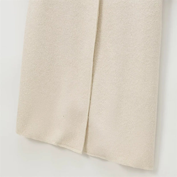 New women's clothing European and American style fashionable simple, loose and versatile looped woolen coat