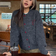 Women's Clothing American-style Vintage Loose Knit Cardigan Autumn Winter Casual All-match Button Long Sleeve Sweater Lady Tops