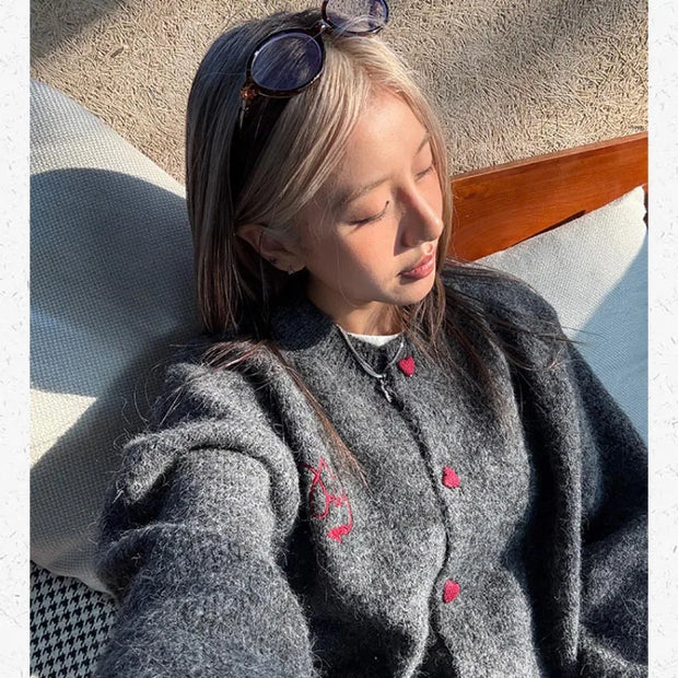 Women's Clothing American-style Vintage Loose Knit Cardigan Autumn Winter Casual All-match Button Long Sleeve Sweater Lady Tops