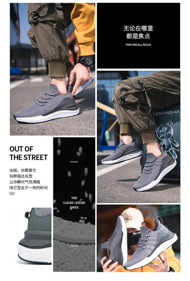 Sneakers for Men 2025 New Flying Woven Men's Casual Shoes Korean Style Trendy Fashion Sports Shoes Men Sneakers