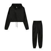 Fashion Trend Women's Wear, Long-sleeved Sports Casual Suit Waist Two-piece Set