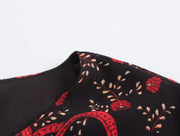 New Women's Clothing European and American Style Fashionable and Versatile Temperament Cashew Chiffon Lining Lace-up Dress