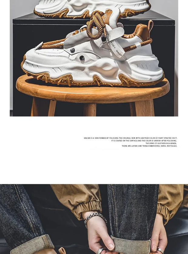 Men's Sneakers Light Luxury Fashion All-match Casual Platform Shoes Outdoor Non-slip Wear-resistant Designer Men Shoe 2025