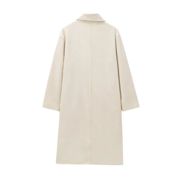 New women's clothing European and American style fashionable simple, loose and versatile looped woolen coat