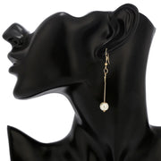 4pcs Gold-color Necklace Earring Bracelet Set Ladies Elegant Imitation-Pearls Collection Temperament Tassel Jewelry