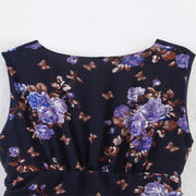 New women's clothing European and American style fashionable simple chiffon multi-layer printed sleeveless dress