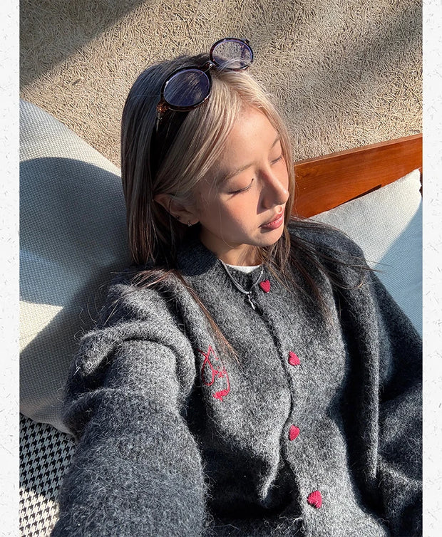 Women's Clothing American-style Vintage Loose Knit Cardigan Autumn Winter Casual All-match Button Long Sleeve Sweater Lady Tops