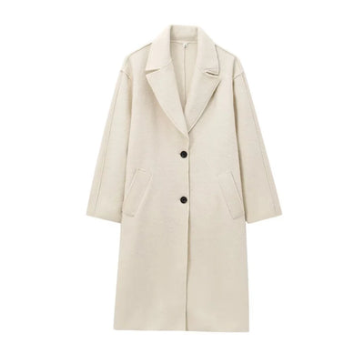 New women's clothing European and American style fashionable simple, loose and versatile looped woolen coat