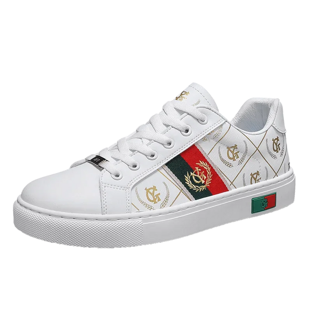 Sneakers Casual Men Designer Punk Golden Board Shoes Fashion Microfiber Leather Upper Height Increased Flat Platform Sport Shoes
