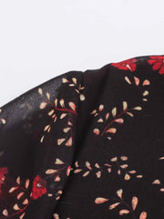 New Women's Clothing European and American Style Fashionable and Versatile Temperament Cashew Chiffon Lining Lace-up Dress