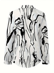 Vintage Print Women Blouse Shirt Fashion Long Sleeve Turn-down Collar Button Shirts Top Casual Ropa De Mujer Ofertas Camisas