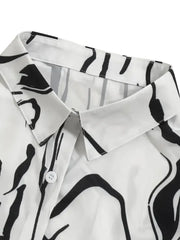 Vintage Print Women Blouse Shirt Fashion Long Sleeve Turn-down Collar Button Shirts Top Casual Ropa De Mujer Ofertas Camisas