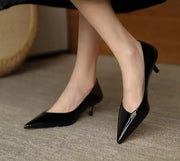 Shoes for Woman Blue Women's Summer Footwear Black Formal with Medium Heels Stilito Chic and Elegant Genuine Mark Shoe
