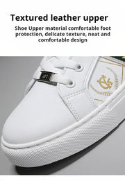 Sneakers Casual Men Designer Punk Golden Board Shoes Fashion Microfiber Leather Upper Height Increased Flat Platform Sport Shoes