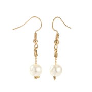 4pcs Gold-color Necklace Earring Bracelet Set Ladies Elegant Imitation-Pearls Collection Temperament Tassel Jewelry