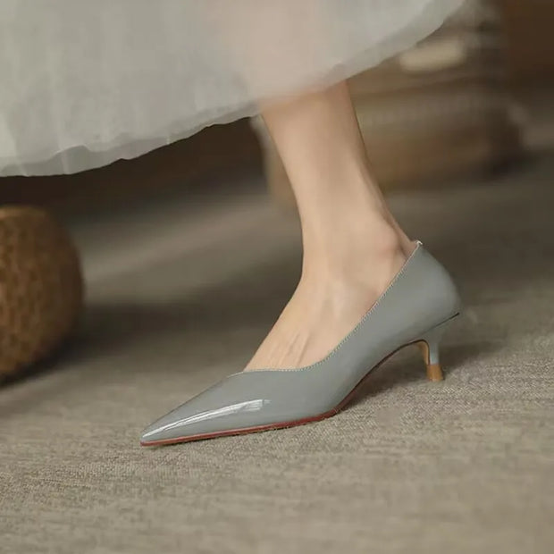 Shoes for Woman Blue Women's Summer Footwear Black Formal with Medium Heels Stilito Chic and Elegant Genuine Mark Shoe
