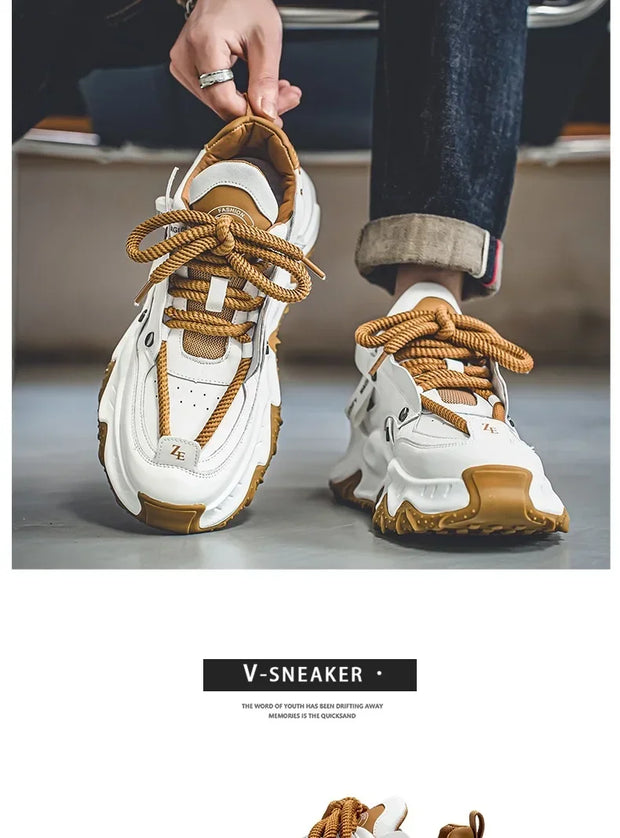 Men's Sneakers Light Luxury Fashion All-match Casual Platform Shoes Outdoor Non-slip Wear-resistant Designer Men Shoe 2025