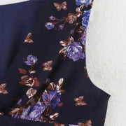 New women's clothing European and American style fashionable simple chiffon multi-layer printed sleeveless dress