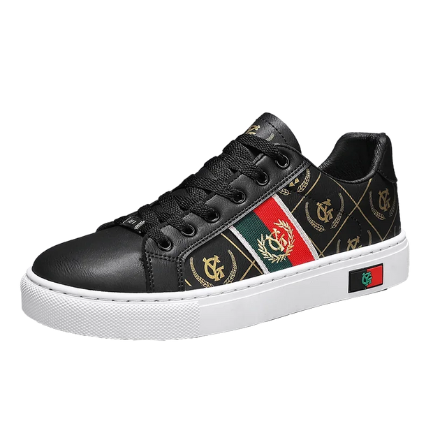 Sneakers Casual Men Designer Punk Golden Board Shoes Fashion Microfiber Leather Upper Height Increased Flat Platform Sport Shoes
