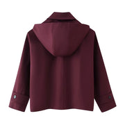 2025 new women's clothing European and American style fashionable design sense lapel bat style short windbreaker